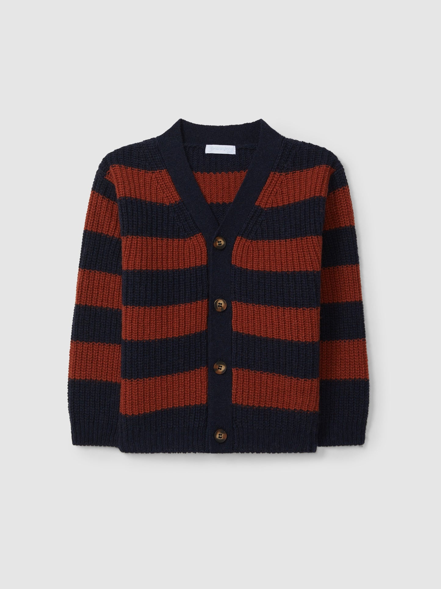 Cardigan lavorato a maglia a righe con scollo a V - Maglieria - Laranjinha
