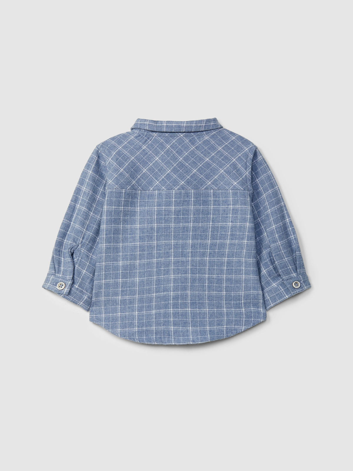 Camicia a quadri in flanella azzurra - Camicie - Laranjinha