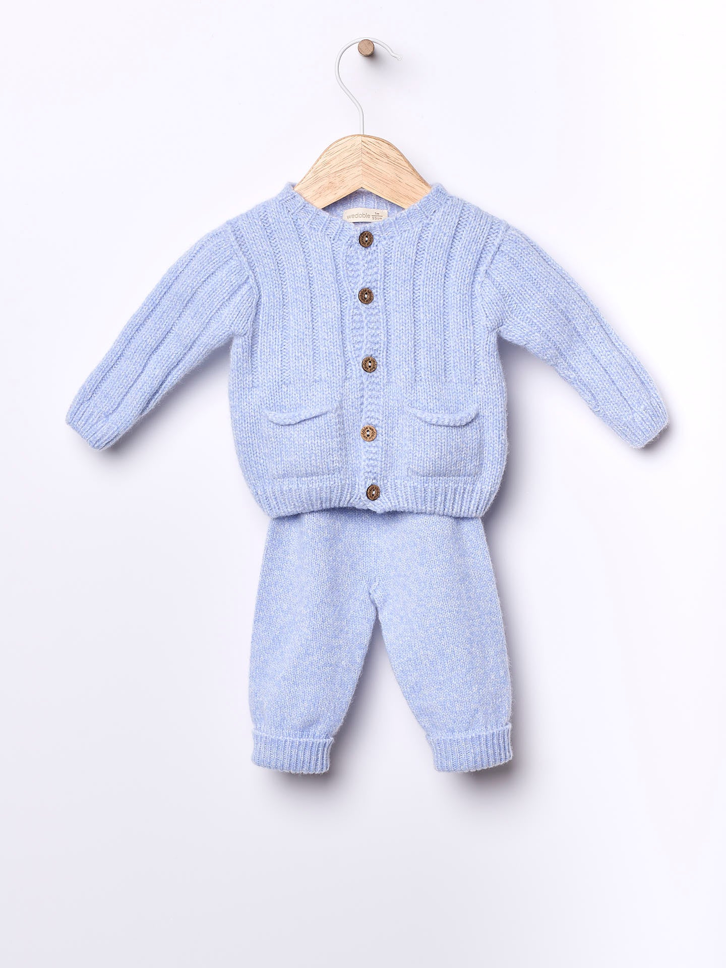 Ghettina senza piedi con risvoltino azzurra - Pantaloni - WEDOBLE