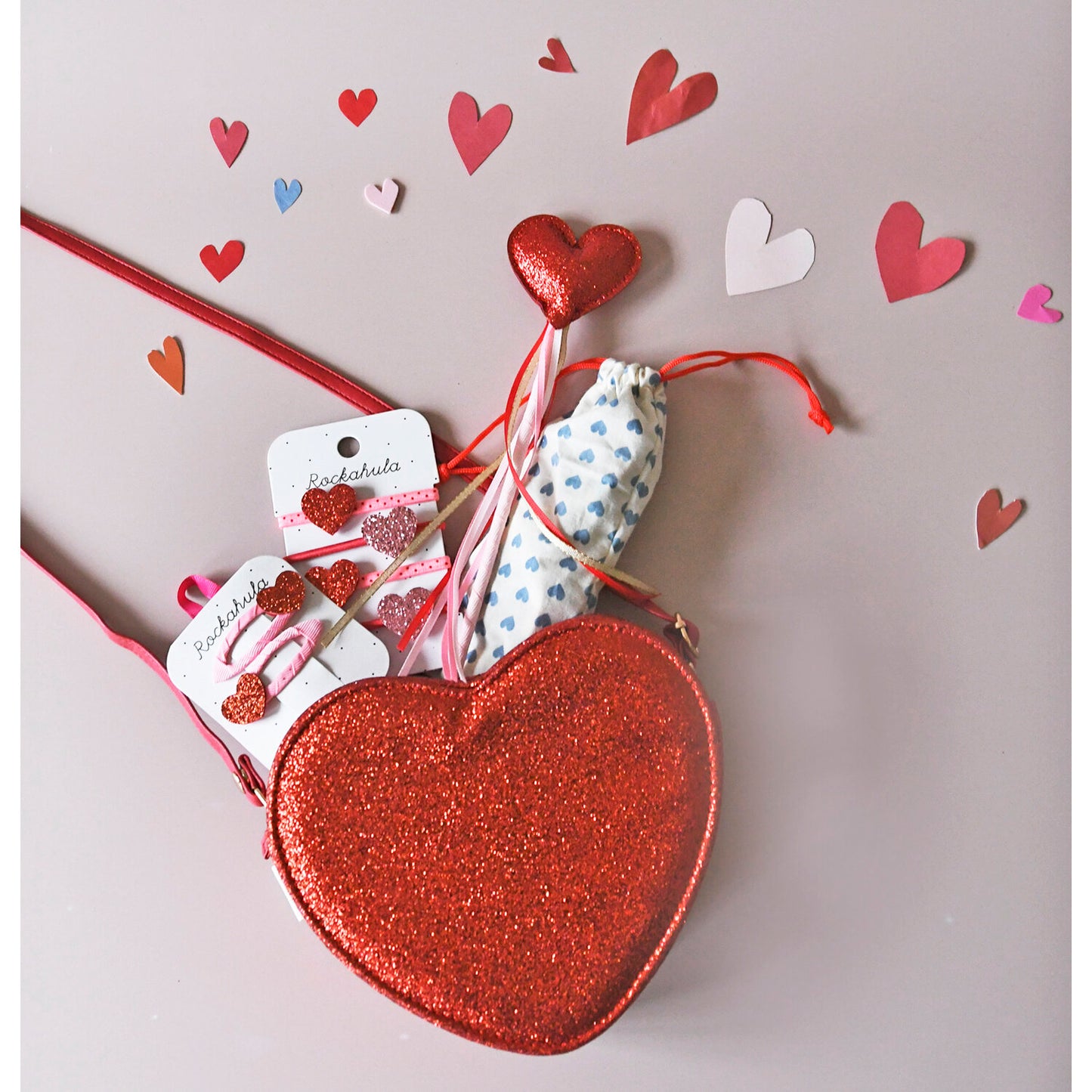 Love Heart Glitter Bag - Accessori - ROCKAHULA