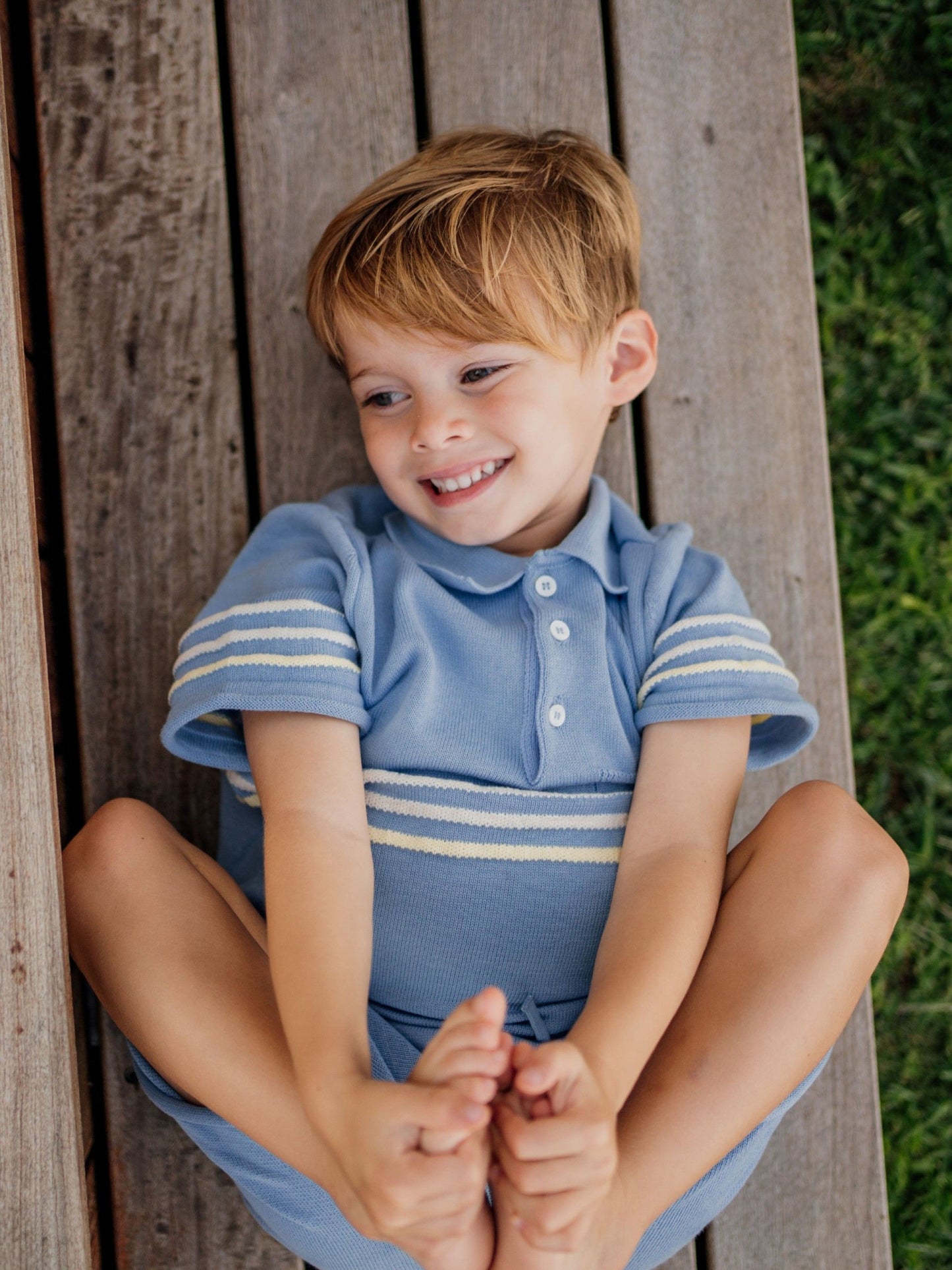 Polo con riga gialla e bianca - T-Shirt e Polo - WEDOBLE