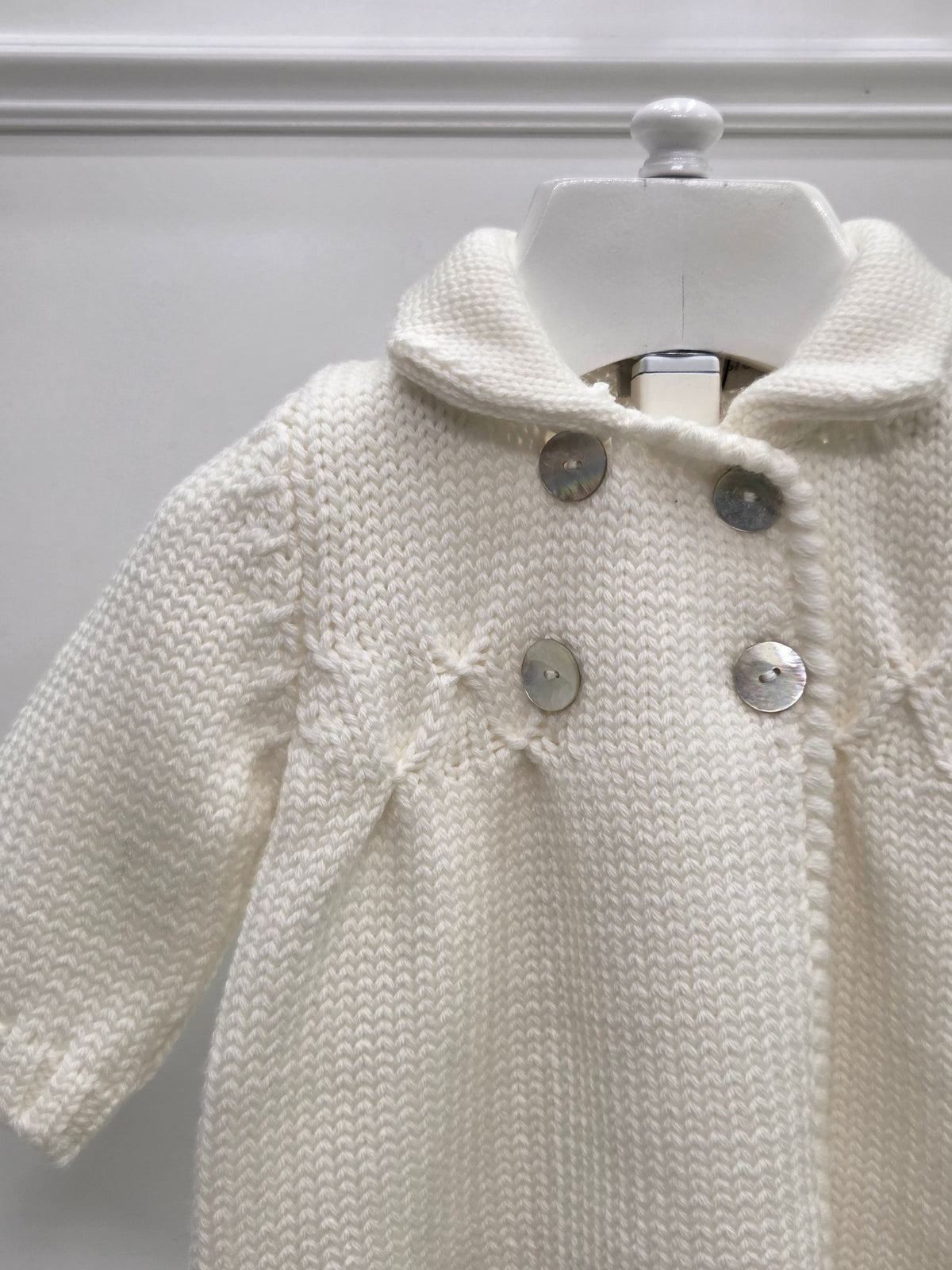 Cappottino in lana merino bianco latte - Cappotti - GUGHELINO