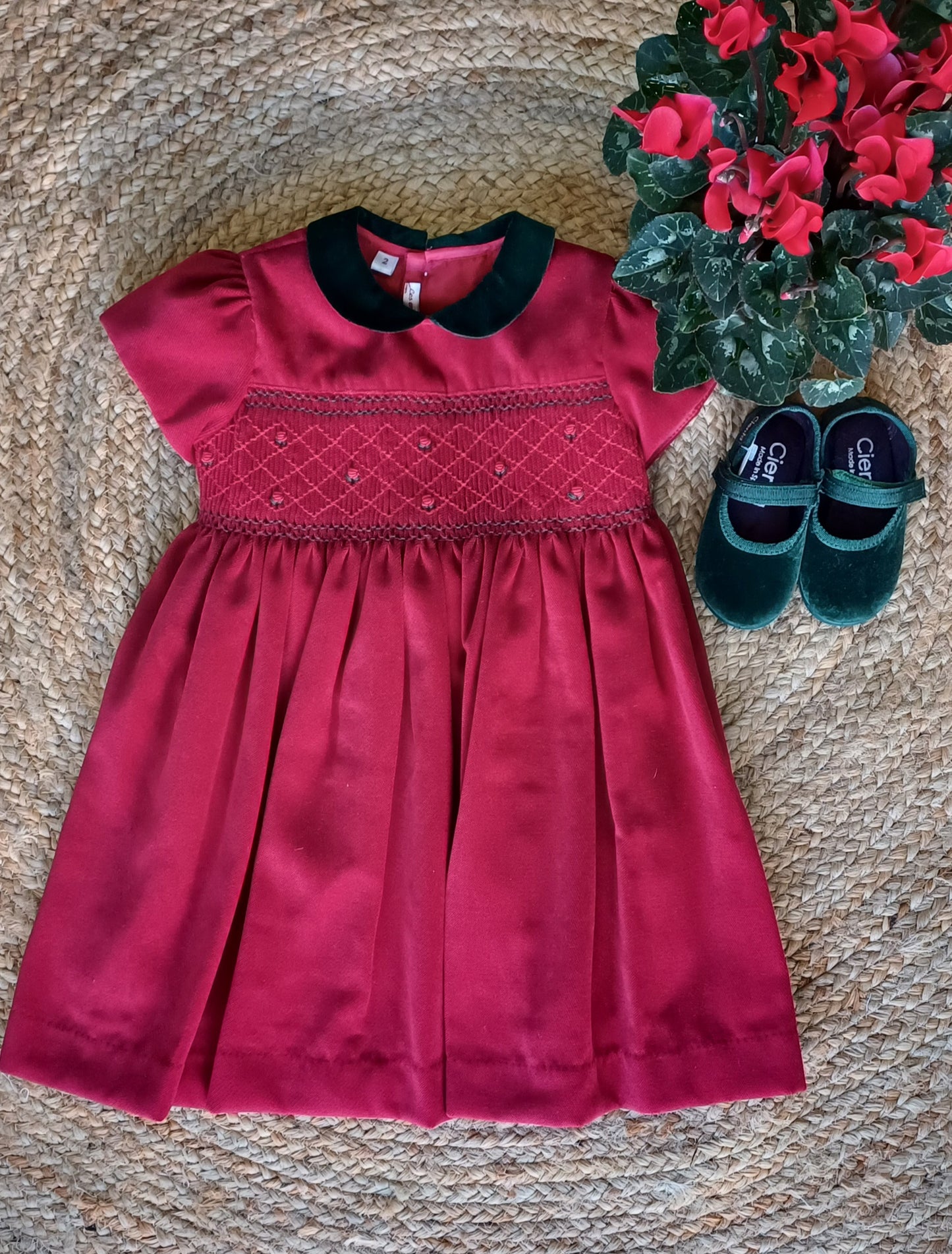 Abito rosso con roselline - Abiti - LES ENFANT DE GISELLE