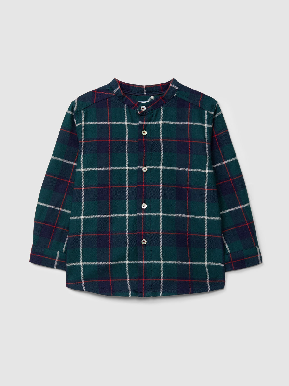 Camicia a quadri con colletto alla coreana - Camicie - Laranjinha