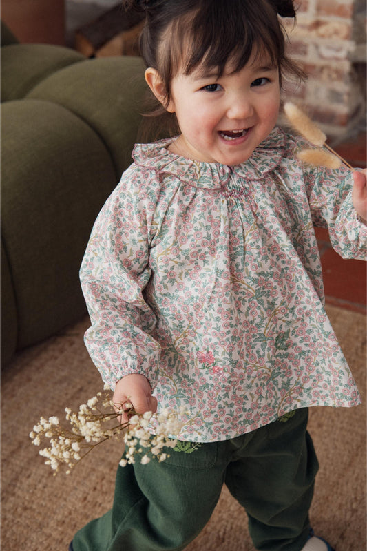Camicetta ricamata Olympe baby in tessuto Liberty - Camicie - Marie Puce