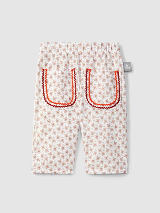 Pantaloni pull-up floreali con dettaglio - Pantaloni - SNUG