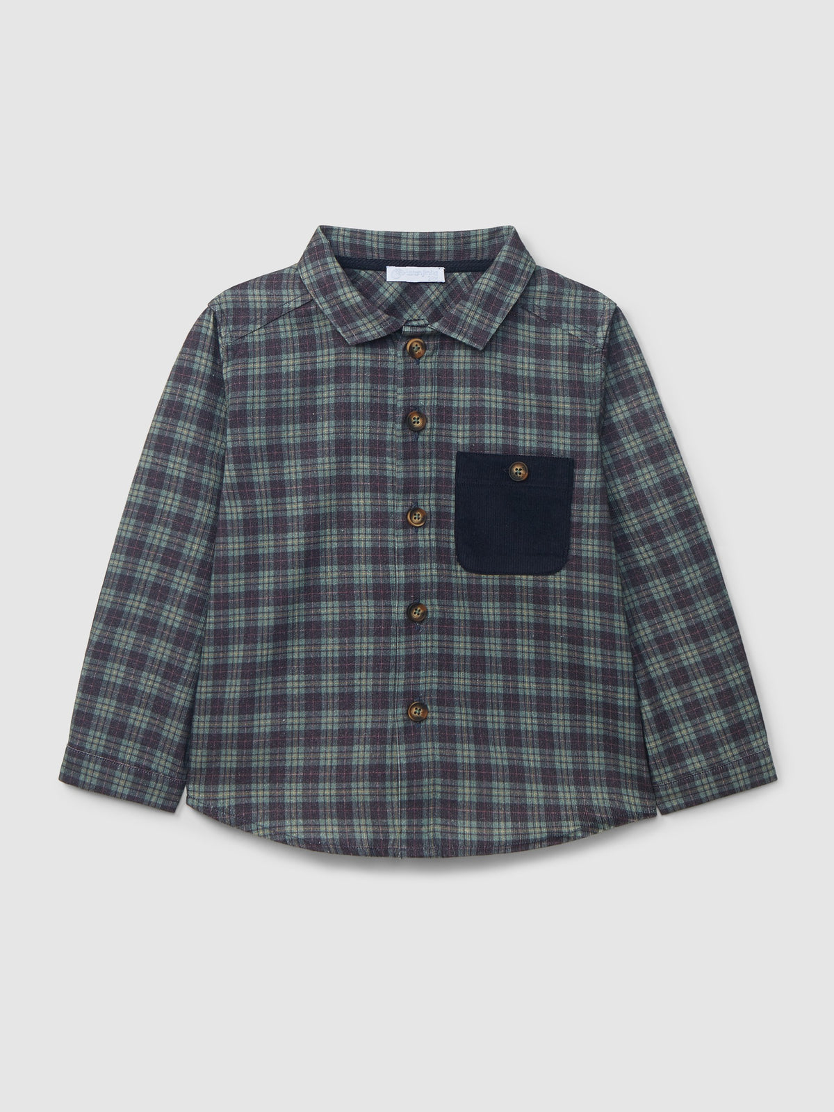 Camicia a quadri con taschino in velluto a coste - Camicie - Laranjinha
