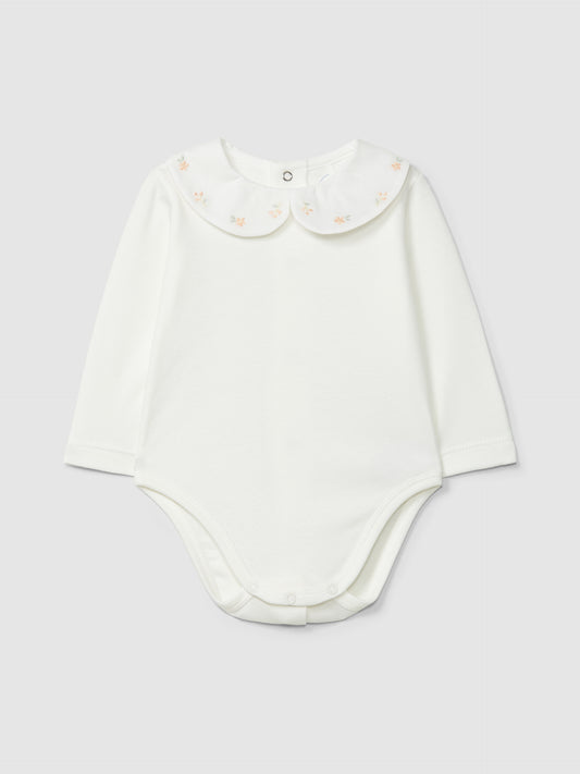 Body con delicati fiori ricamati - BODY - Laranjinha
