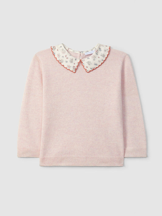 Pull con colletto a fiori - Maglieria - Laranjinha