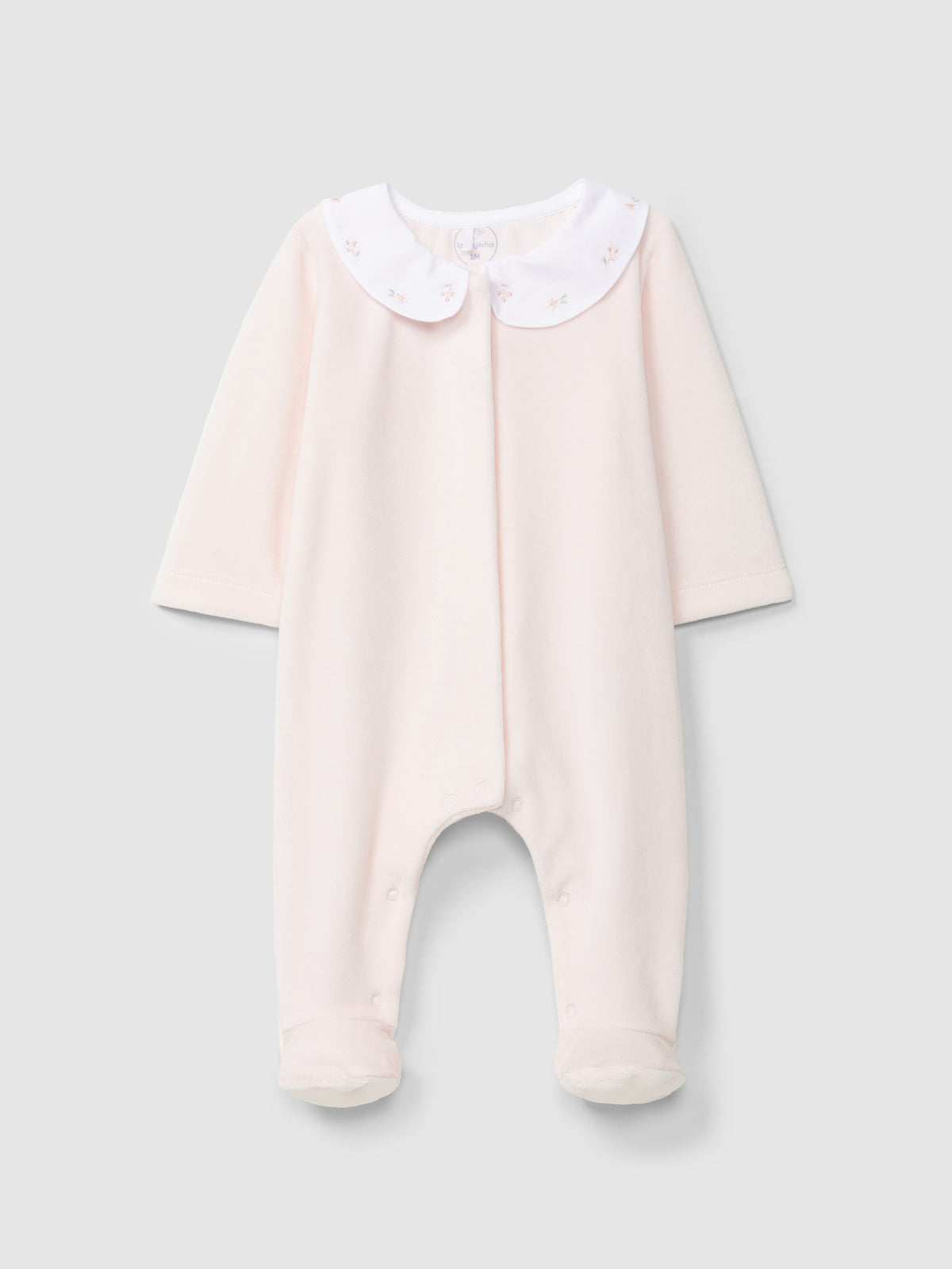 Tutina con colletto e delicato ricamo floreale. - TUTINA - Laranjinha