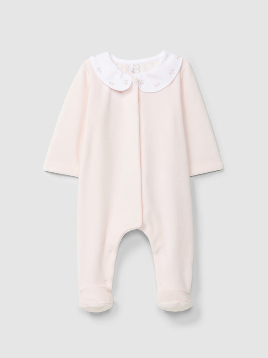Tutina con colletto e delicato ricamo floreale. - TUTINA - Laranjinha