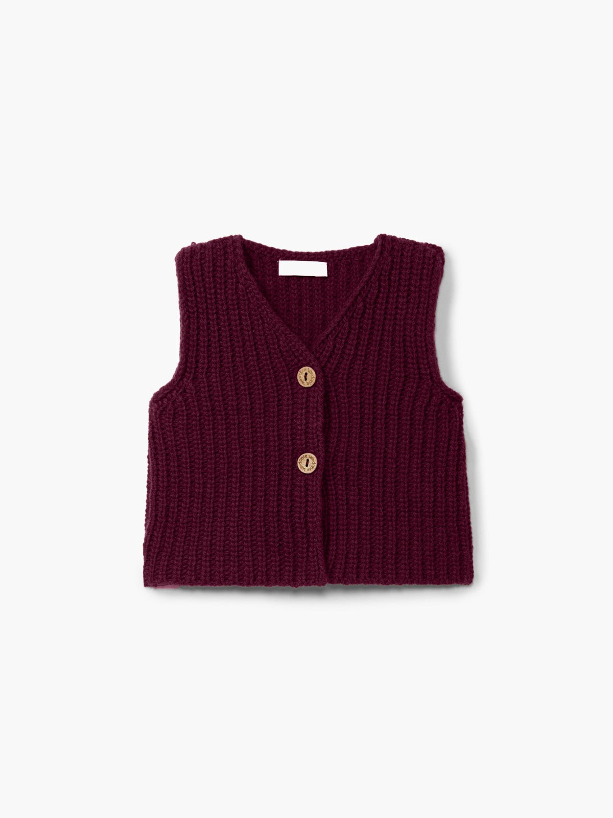 Gilet in lana vinaccia - Maglieria - WEDOBLE