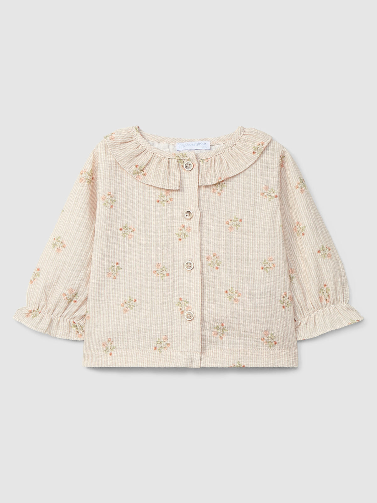 Camicetta floreale con colletto a balze - Camicie - Laranjinha