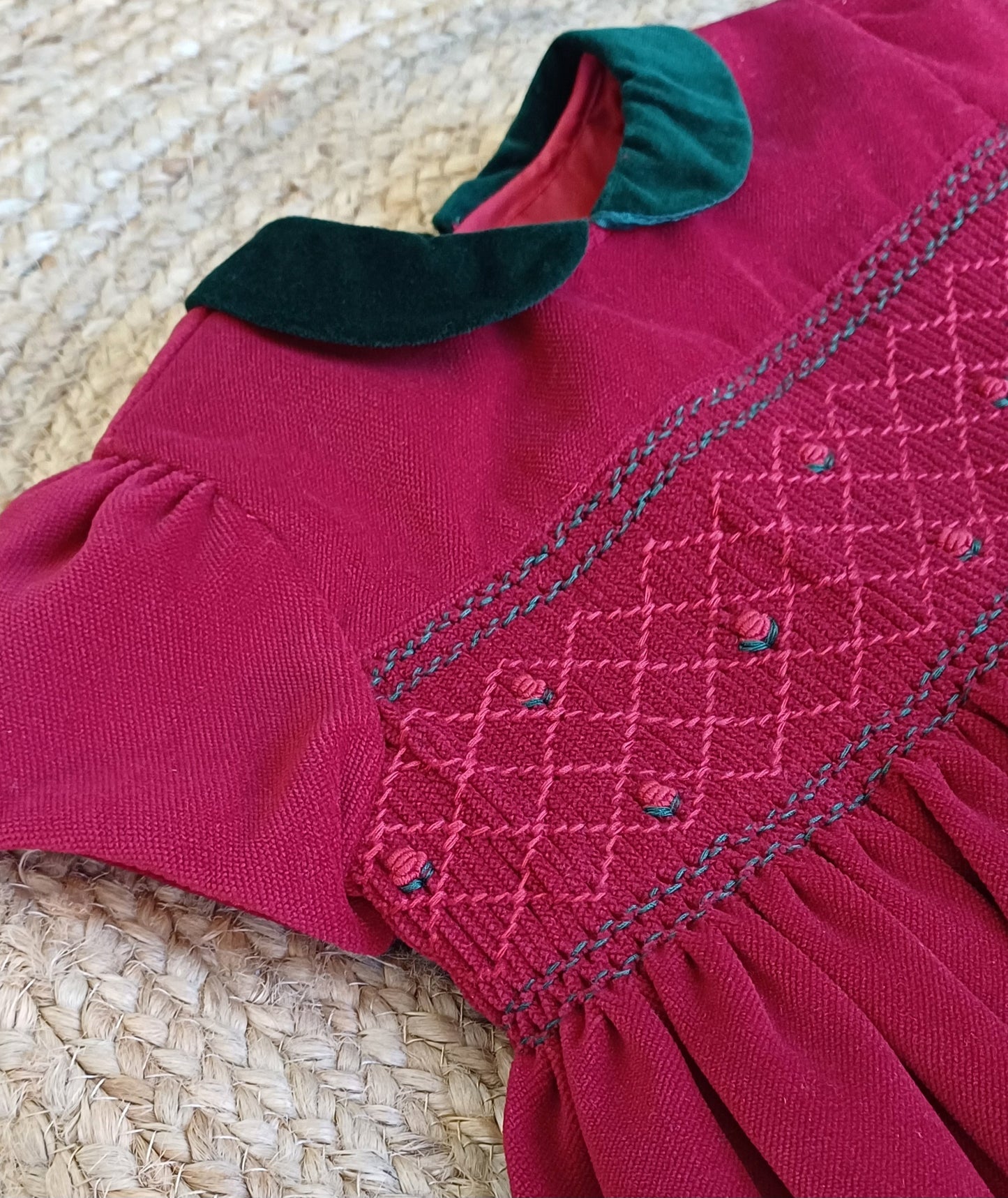 Abito rosso con roselline - Abiti - LES ENFANT DE GISELLE