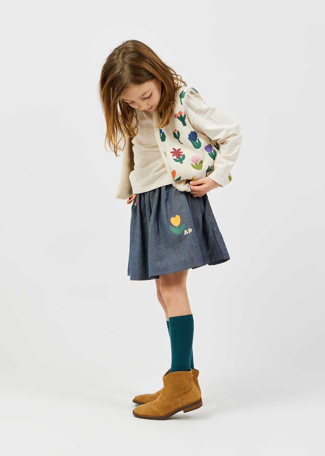 Gilet in pile Sherpa a fantasia floreale - Maglieria - Arséne & les pipelettes