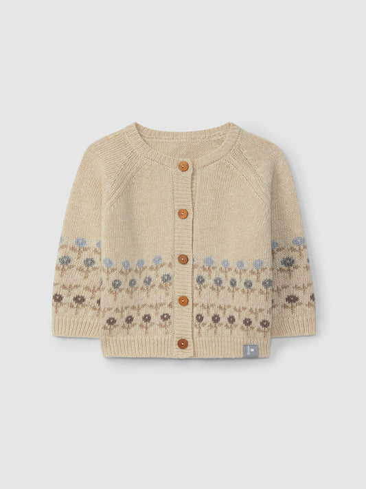 Cardigan jaquard fiorellini - Maglieria - SNUG