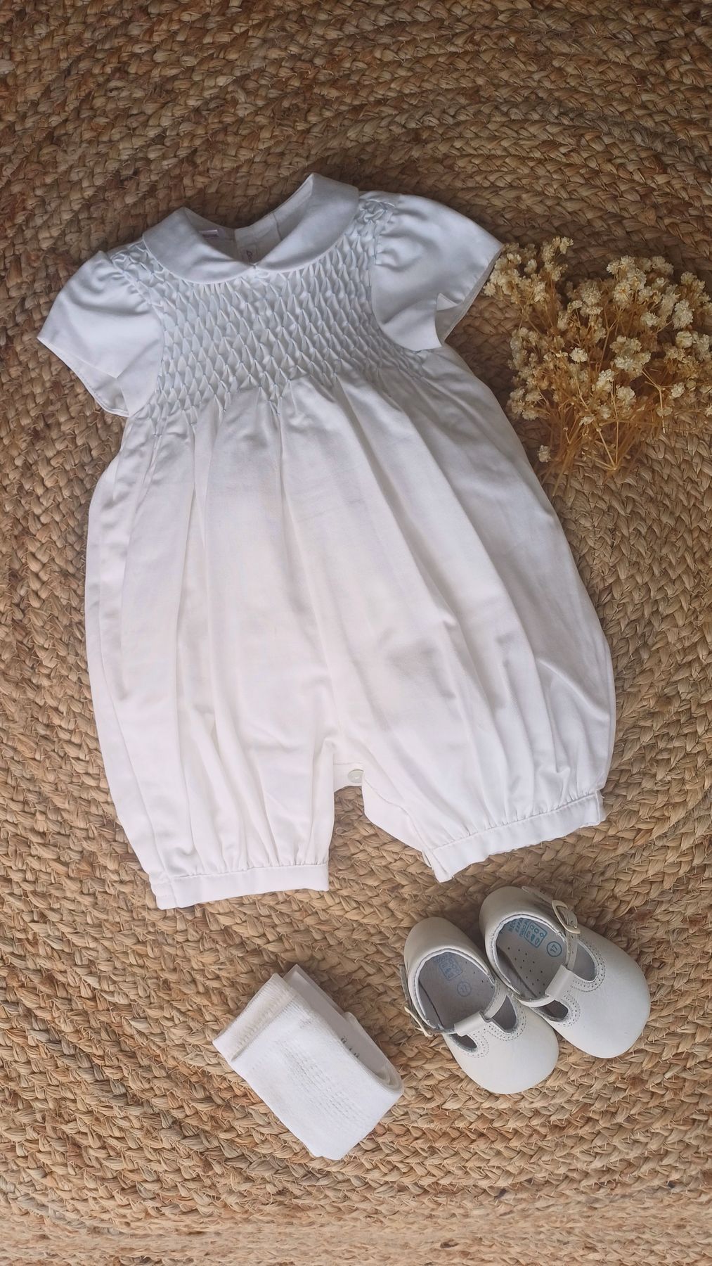 Pagliaccetto nido d'ape punto azzurro -  - LES ENFANT DE GISELLE