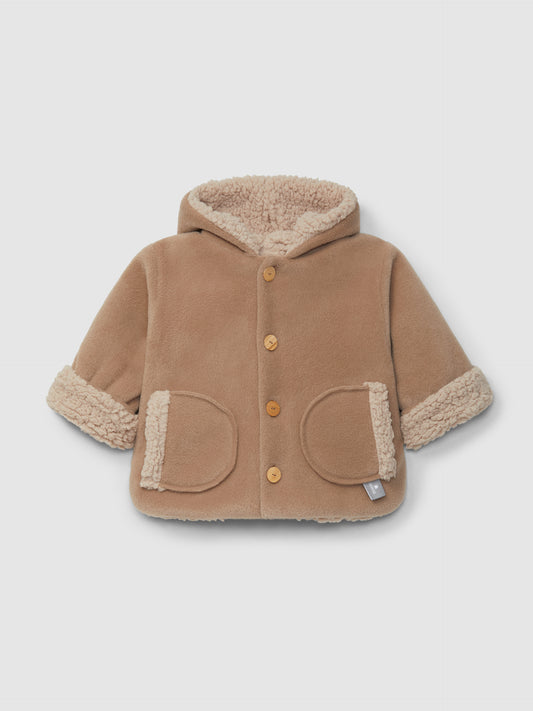 Giacca con cappuccio in pile e pelliccia interna - Cappotti - SNUG
