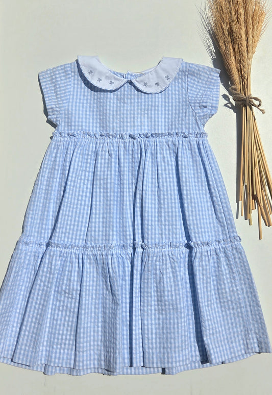 Abito vichy azzurro - Abiti - malvi