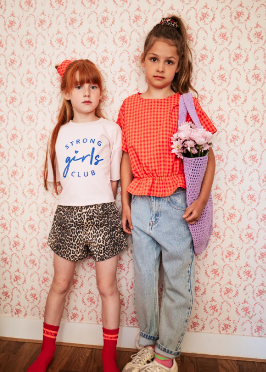 Camicetta Elastico in Vita Check Rosso - Camicie - Petit Blush