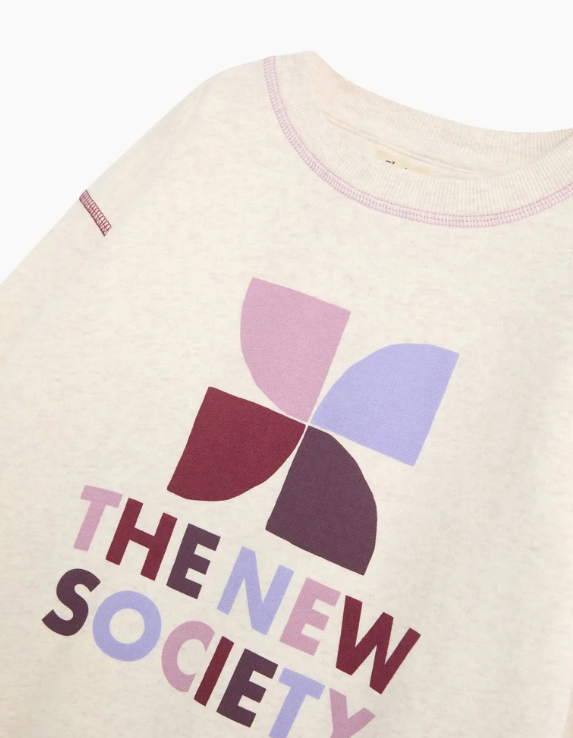 Felpa con logo TNS, colore bianco mélange, multicolore - Felpe - We are the new society