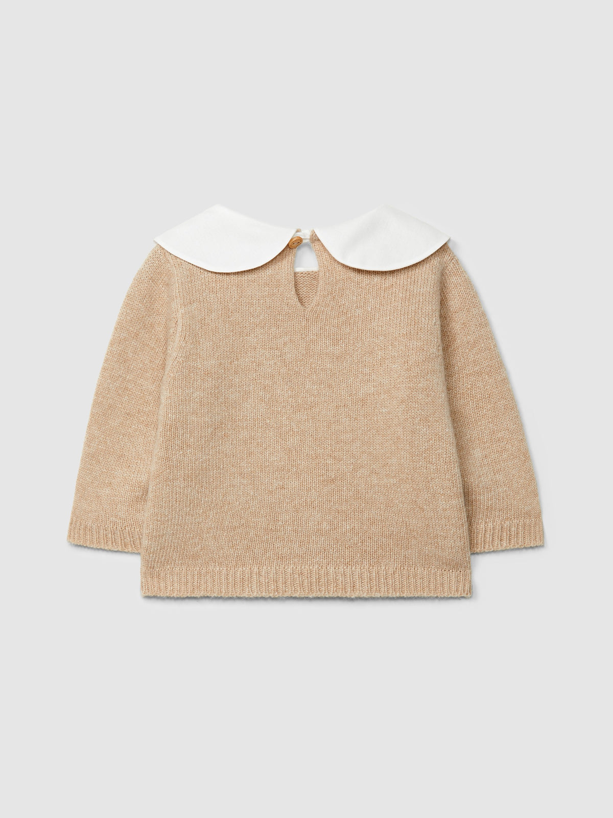 Maglione lavorato a maglia con dettaglio ricamato sul colletto - Maglieria - Laranjinha
