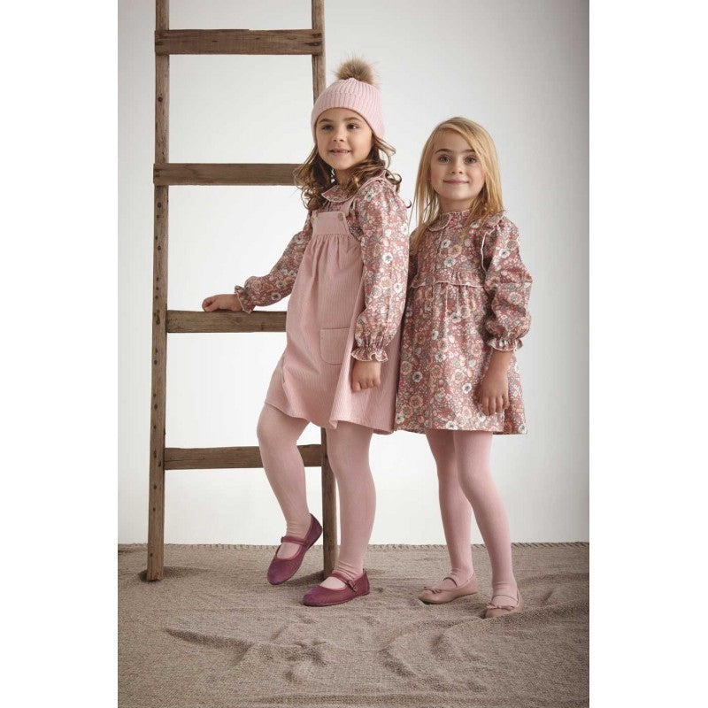 Completo salopette e camicia fiori bordeax - Abiti - BABIDU