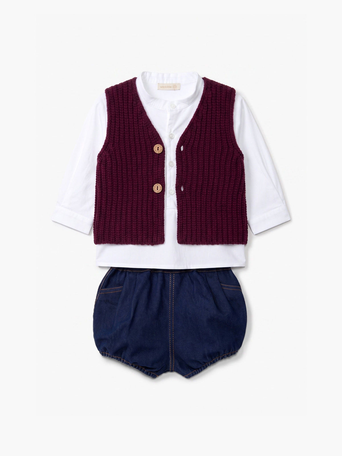 Gilet in lana vinaccia - Maglieria - WEDOBLE