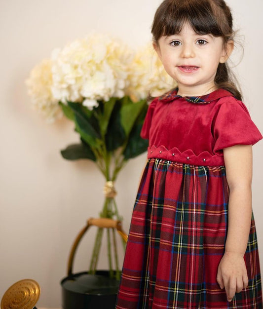 Abito velluto e tartan - Abiti - malvi