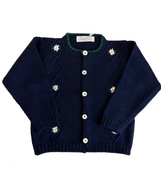 Cardigan ricamo stella alpina - Maglieria - GUGHELINO