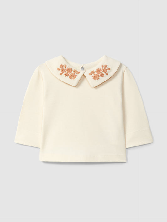 Maglia con colletto ricamato con fiori - T-Shirt e Polo - SNUG
