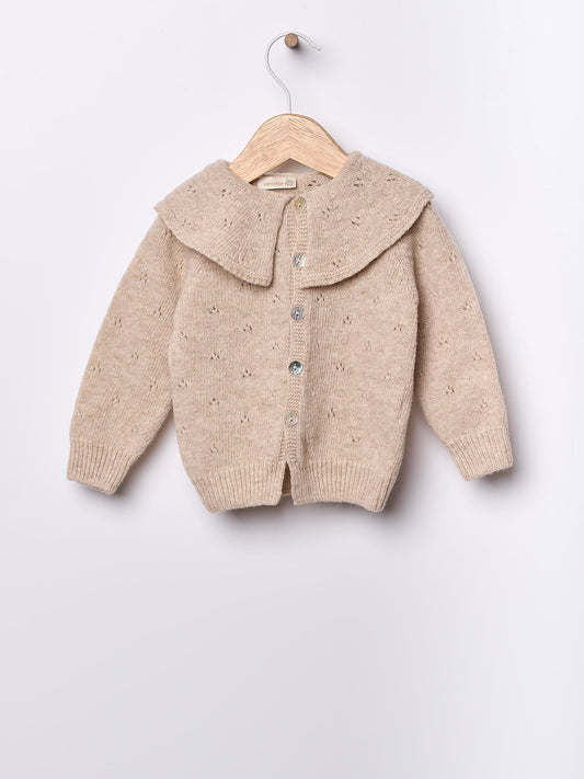 Cardigan traforato con colletto - Maglieria - WEDOBLE