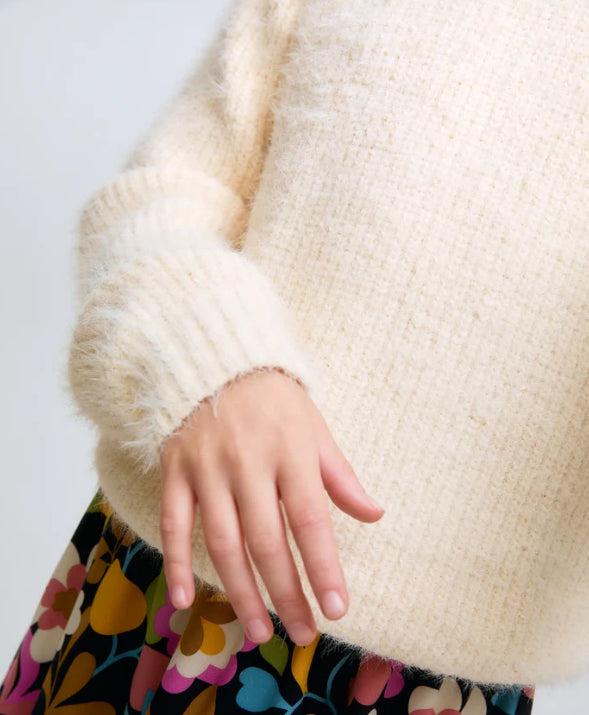 Maglione bianco lavorato a maglia - Maglieria - Compania Fantastica