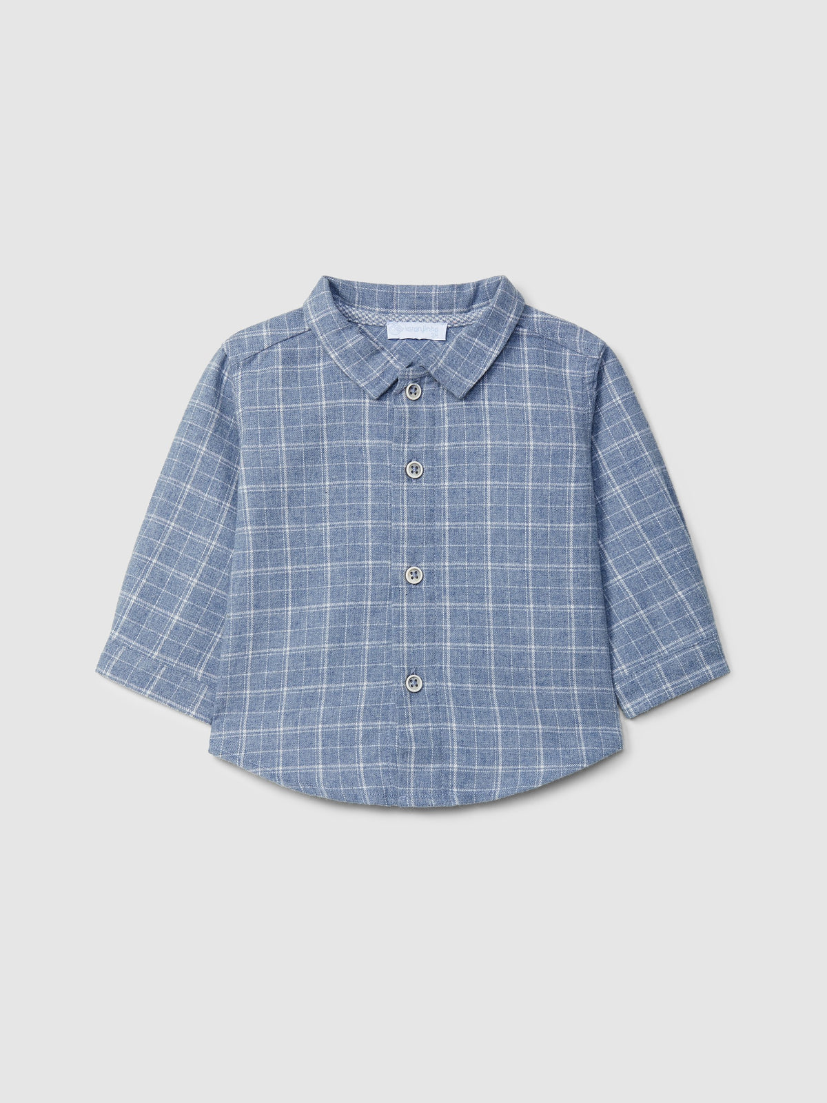 Camicia a quadri in flanella azzurra - Camicie - Laranjinha