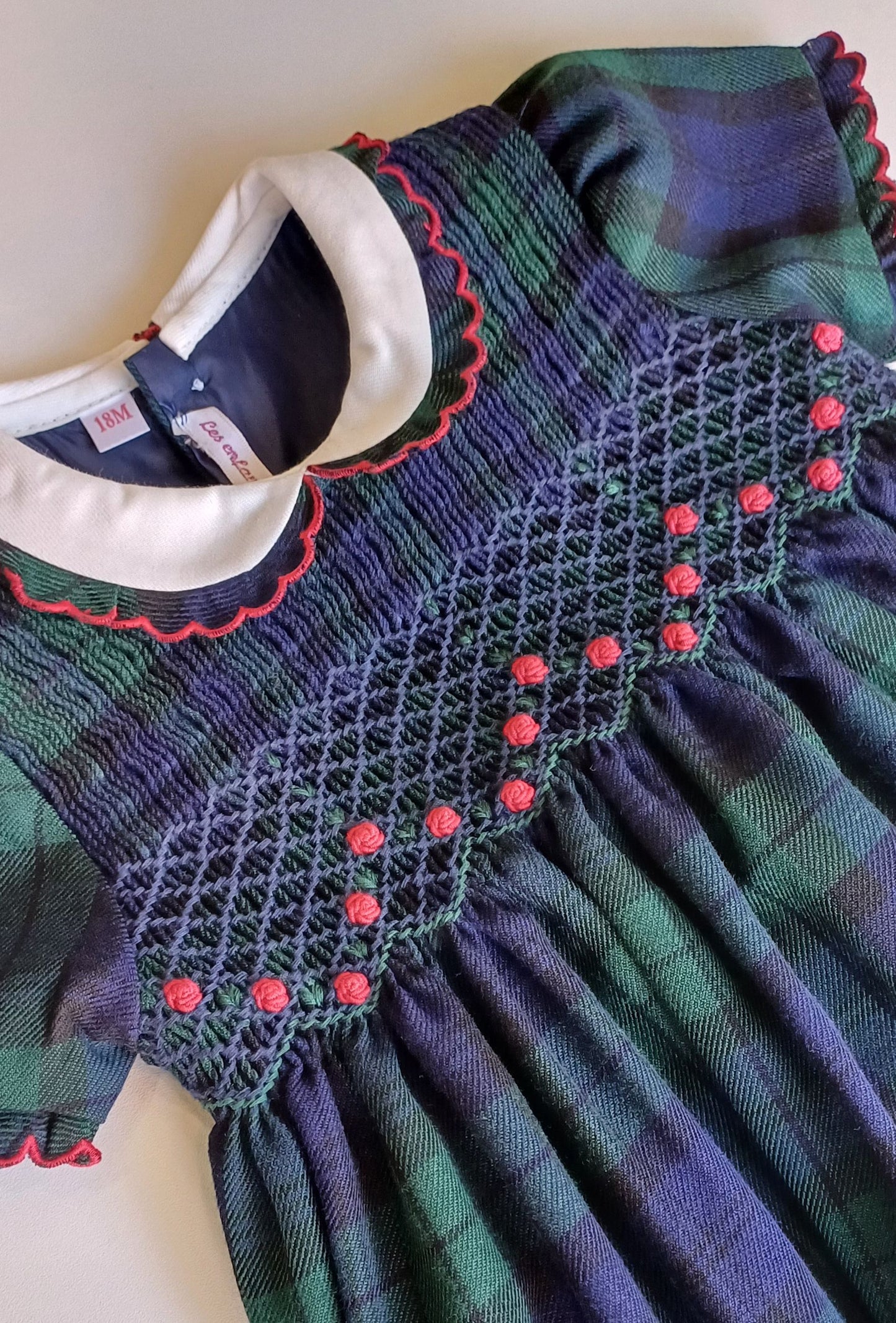 Abito tartan ricamo fiore - Abiti - LES ENFANT DE GISELLE