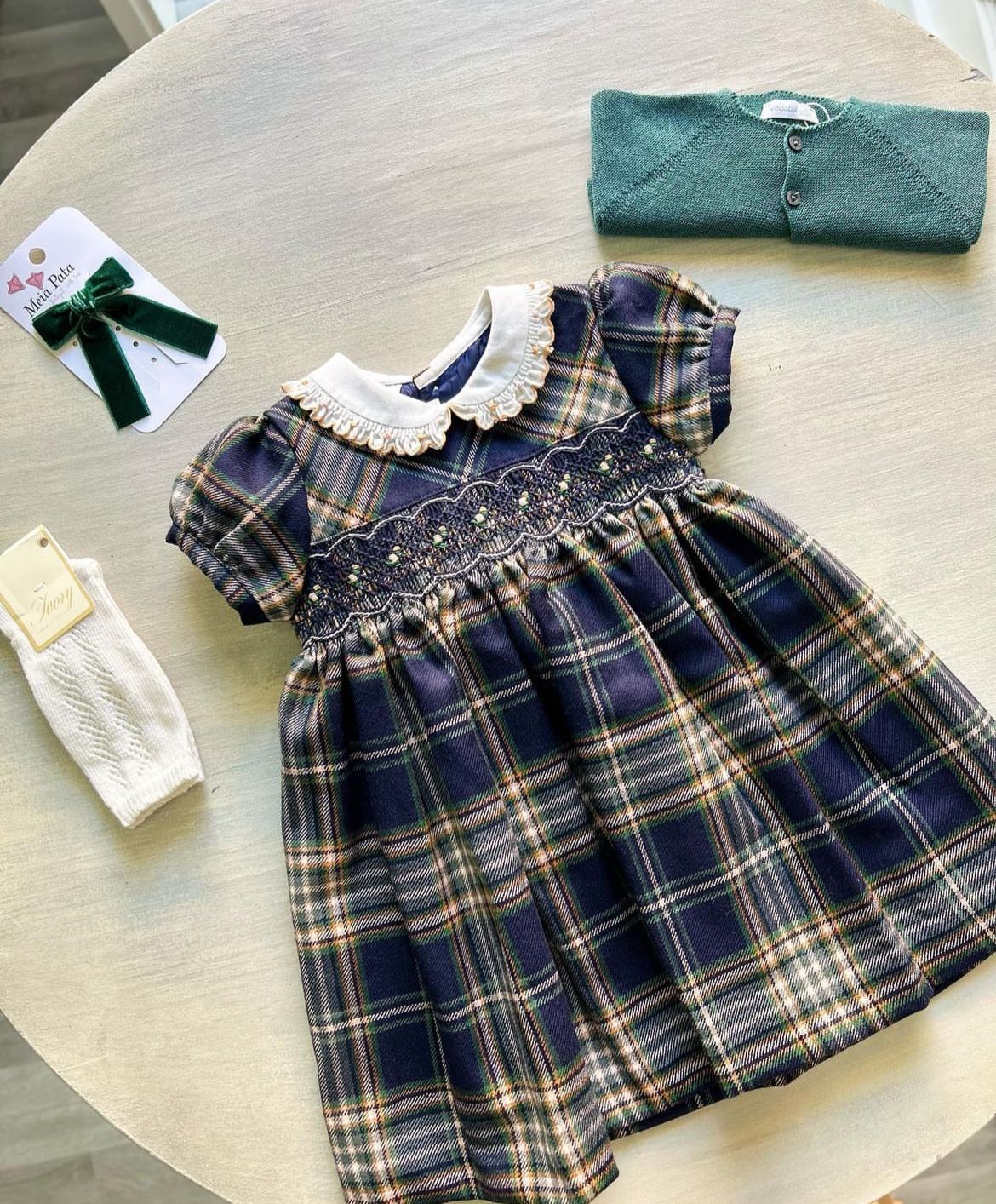 Abito check profili ocra - Abiti - LES ENFANT DE GISELLE